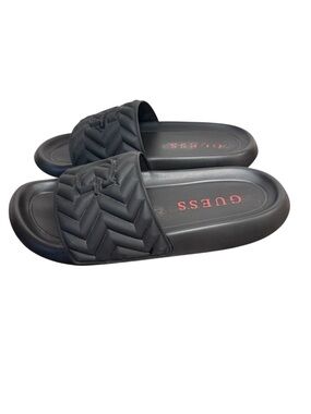 GUESS Men’s Size 10 Black Sandals Moliano Slides Sandal Slip On